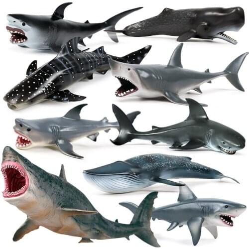Action Figure Childrens Solid Simulation Marine Life Model Toys Great White Shark Giant Tooth Shark Whale Shark Tiger Shark