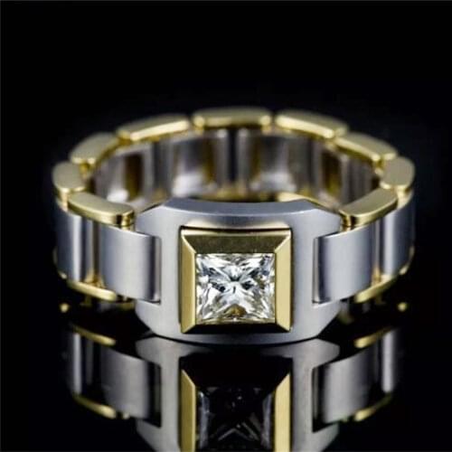 Fashion Jewelry Luxury Wedding Ring Exquisite Zircon Mens Ring Party Jewelry Christmas Gift