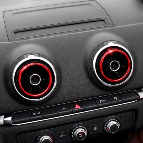Air Condition Air Vent Outlet Ring Cover Trim Decoration sticker For AUDI A3 S3 2013-2017/Q2 2017 Accessories,car-styling 4pcs