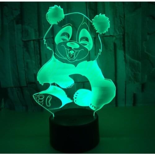 3D LED Night Light Lovely Panda with 7 Colors Light for Home Decoration Lamp Amazing Visualization Optical Illusion Awesome