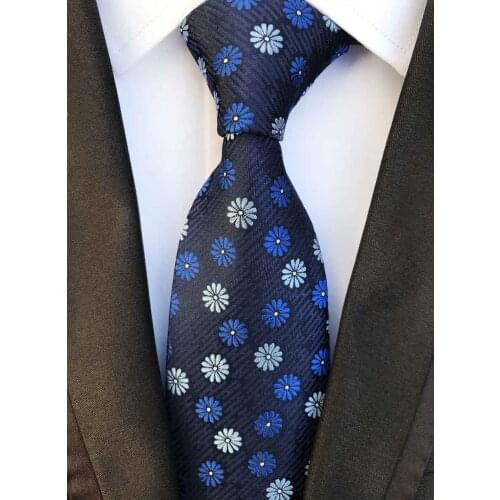 8cm New Designers Woven Ties Fashion Men Embroidered Flower Necktie for Wedding