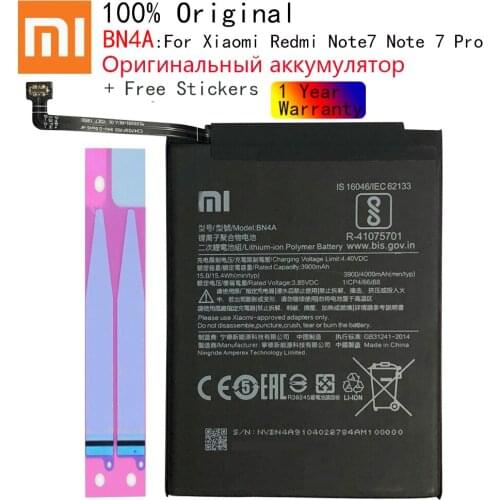 Original Replacement Battery For Xiaomi Redmi Note7 Note 7 Pro M1901F7C BN4A Genuine Phone Battery 4000mAh