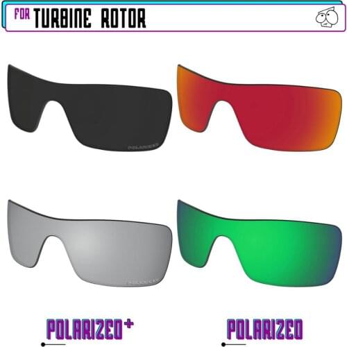 EZReplace Polarized Replacement Lenses for - Oakley Turbine Rotor Sunglasses - BkSrP Plus-RedGreenP
