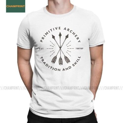 Primitive Archery Ancestral Knowledge Tradition And Skill T-Shirt Men Bow Archer Kyudo Cotton Tees Short Sleeve T Shirts 4XL