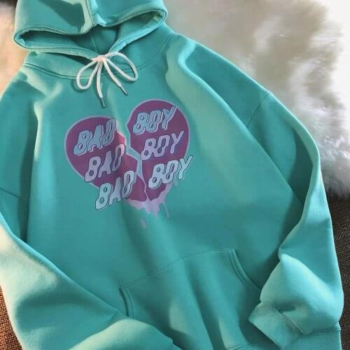 Love Cartoon print sweatshirt women cute print autumn and winter fashion Harajuku style round neck hoodie women winter clothes