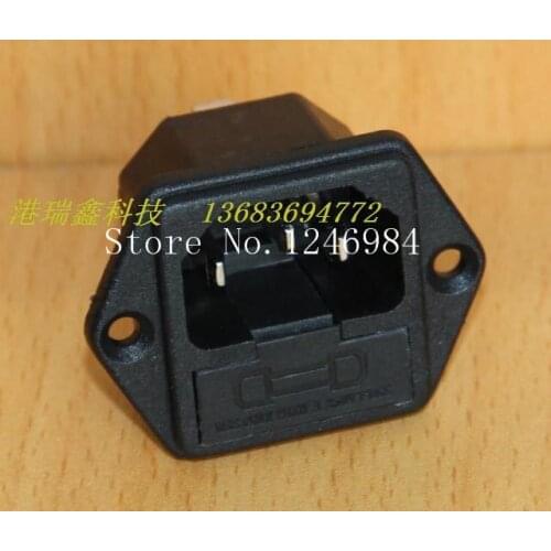 [SA]AC AC outlet triangle combo panel mount connector socket with insurance PST-101FS--100PCS/LOT