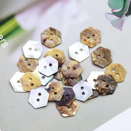 20PC Natural Shell Buttons Hexagon Irregular Star Clothing Collar Shirt Ornament Handmade Sewing DIY Scrapbook Decor Accessory