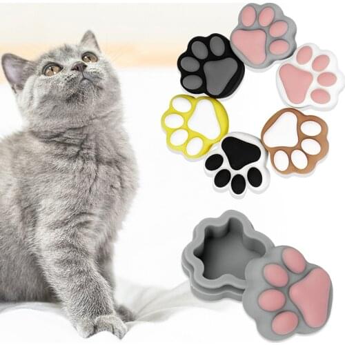 Cute 3pcs Silicone Container for Oil Wax 3ml Storage Dab Box with Lid Concentrate Tank Cat Paw Design Cream Jar Girls Gifts