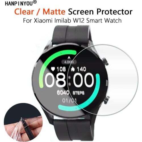For Xiaomi Imilab W12 Sport Men SmartWatch Ultra Clear Glossy / Anti-Glare Matte Screen Protector Soft Film -Not Tempered Glass