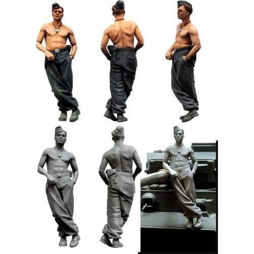 [tuskmodel] 1 35 scale resin model figures kit WW2 German soldiers tiger tank style two