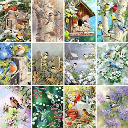 Uone New Diamond Painting DIY Cross Stitch Animal Birds Full Square Round Embroider Rhinestone Kids Adult Home Office Decor Gift