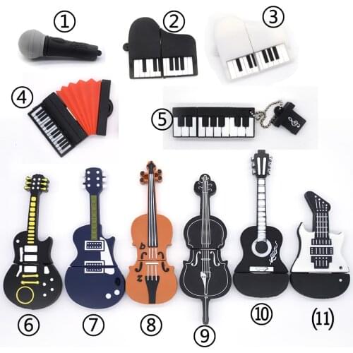 Musical Instruments Model Pen drive USB flash drive microphone/piano/guitar Pendrive 4g 8g 16g 32g 64G flash memory stick u disk