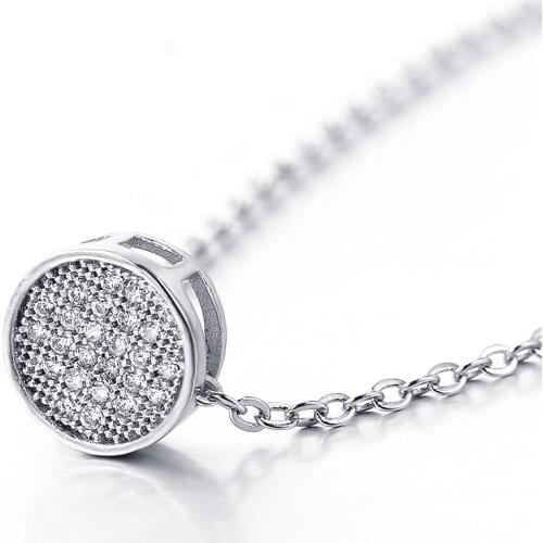 VANFI High Quality Rose Gold/White Color For Women Gift Round Shape Pendant Necklace