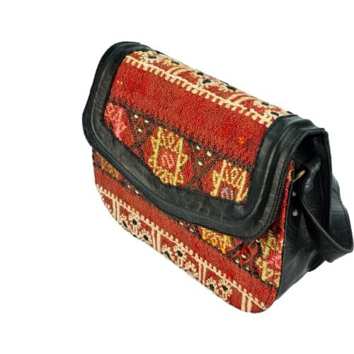 Vintage Handmade Elegant Cross Bag Designed with Special Kilim