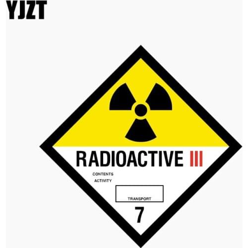 YJZT 10CM*10CM RADIOACTIVE Car Sticker Reflective Car Window Personality Decal C1-7719