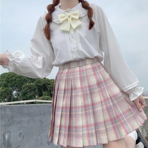 Womens Long Sleeve Shirt Autumn Winter Japanese JK White Shirt Doll Collar Lolita Velvet Hoodie 2020 New japanese uniform