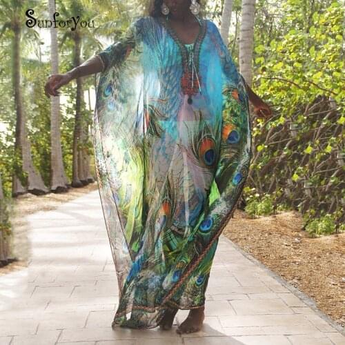 Plus size Chiffon Beach Cover up Women Dresses 2021 Robe de Plage Vestidos Sarong Swimsuit cover up Pareos de Playa Mujer