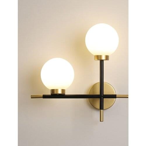 Gold Wall Sconces Light Modern Over Mirror Wall Lamps with Glass Shades for Bedroom Living Room Hallway Bathroom Vanity Fixtures