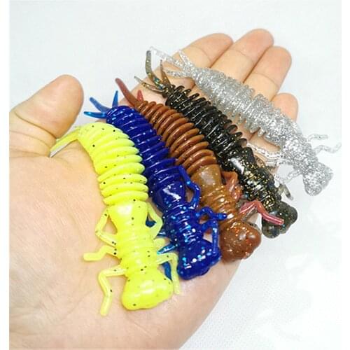 1PCS Worm Bait Model Fishing Lures55mm/75mm100mm Artificial Silica gel Larva Soft Fishing Bait Wobbler Minnow Lure Soft Bait