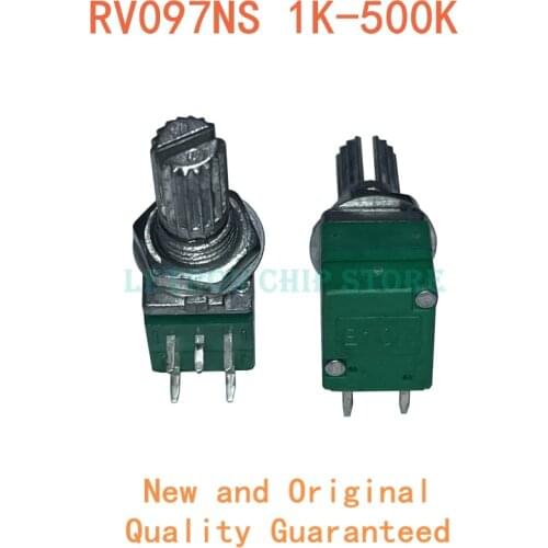 1pcs RV097NS 1K 5K 10K 20K 50K 100K 500K with a switch audio 5pin shaft 15mm amplifier sealing potentiometer