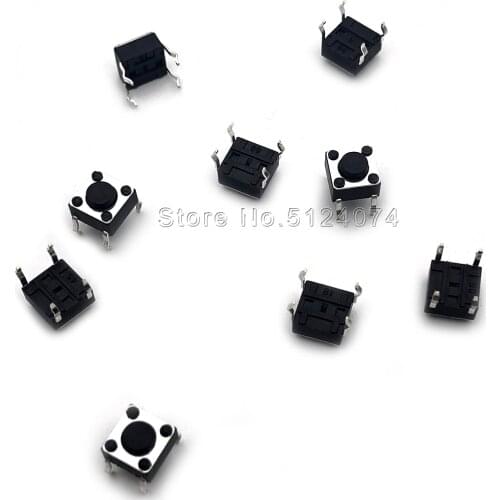 100pcs/lot 6*6*4.3MM micro switch DIP 4Pin 6X6X4.3MM touch switch key/push button switch