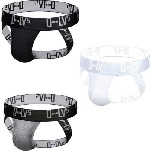 3pcs Sexy Gay Underwear Men Transparent Jockstrap String Homme Slip Sexy Erotic Homens Men Thongs And G Strings Cueca Gay shorts
