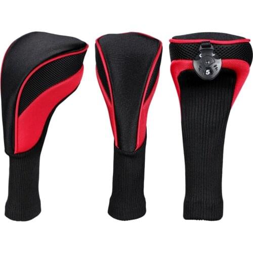 3Pcs/Pack Long Neck Golf Hybrid Club Head Covers Interchangeable(1#3#5#)