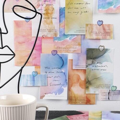 30 Sheets Natural Watercolor Gallery Series Memo Pad Note Paper Ins Arts Message Notes Notepad Stationery Office Supplies