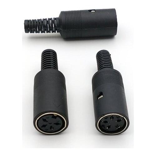 50PCS 4 PIN DIN Female Socket DIN plug Cables Connectors Soldering New