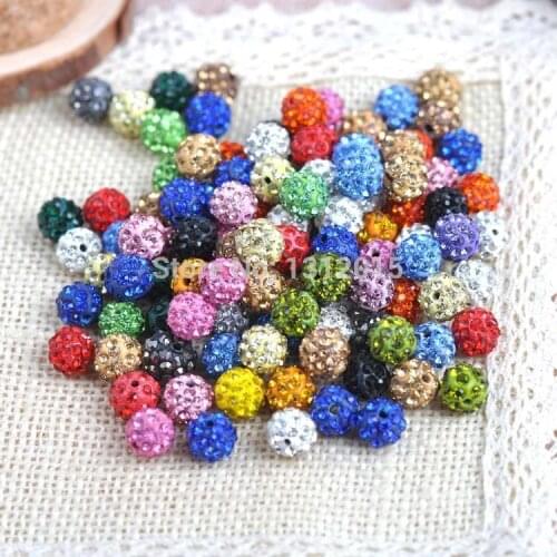 6mm 25 Colors DIY Clay Paved Crystal Disco Rhinestone Ball Shape Beads for Diy Bracelet Jewelry Making 100pcs/lot S0006