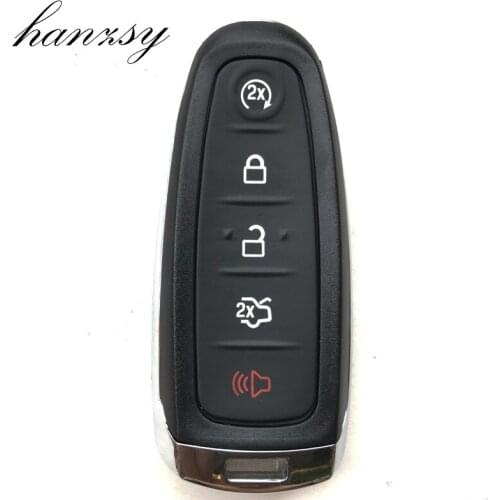 Hanzsy 5 Button Remote Car Key Fob Cover For Ford Explorer Edge Escape Flex Taurus 2011 2012 2013 2014 2015 Smart key Case Shell