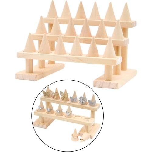 Wooden Finger Ring Display Showcase Organizer Display Stands for Home Accessories