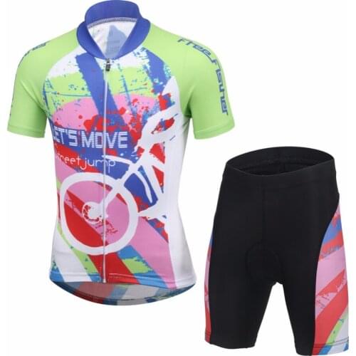 Children Cycling Jersey Sets Bike Outdoor Sportswear Roupa Ciclismo Bicycle Short Sleeve Jersey Kids Padded Short