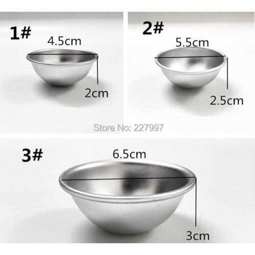 By DHL or EMS 500 pcs DIY Fashion Ball Aluminium Alloy Sphere Bath Bomb Cake Baking Pastry Mould 3 size