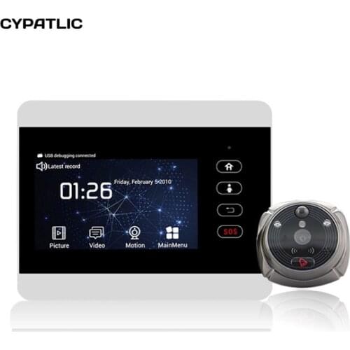 IHome5 WiFi Peephole Door Viewer & Video IP Doorbell 4 Inch Screen IR PIR Door HD Camera Motion Detect Door Bell