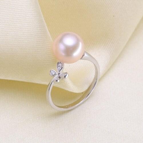 Flora Design S925 Sterling Silver Pearl Rings Settings Women DIY Pearl Rings Holder 3Pcs/Lot