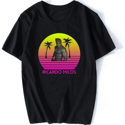 Vaporwave Retro Ricardo Milos AestheticT Shirt Men Cotton Cool Vintage Hip Hop T-shirt Camisetas Hombre Harajuku Streetwear