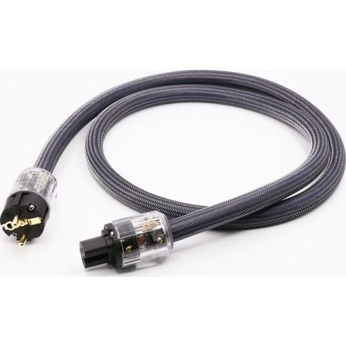 Hi-End 4Square Hifi Audio Power Cord Pure Copper Power Cable with EU/US Power Plug Adapter