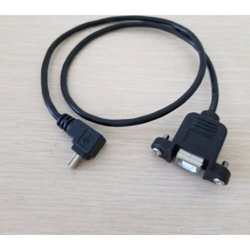 90 Degree Up Angle Mini USB 5Pin Male to USB Type B Female Panel Mount Data Extension Cable 50cm