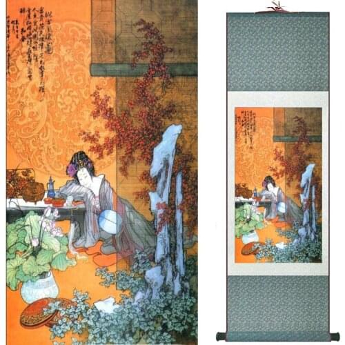 Pretty girl painting Chinese Art Painting Home Office Decoration Chinese painting art figure painting 2019072715