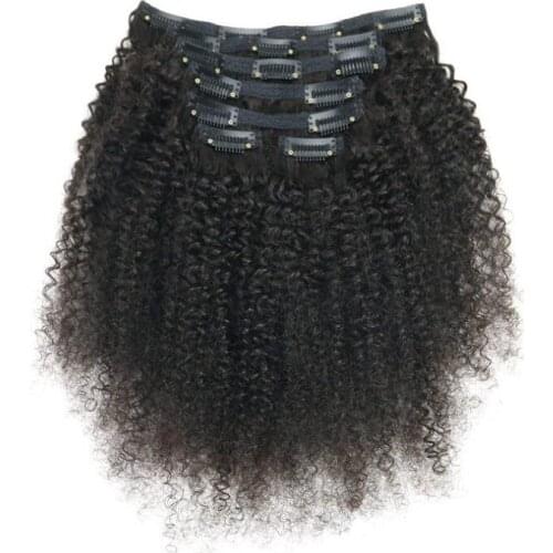 Kinky clip curly hair extensions Drawstring Ponytail Extensions 4B 4C Remy 8-20 inch Long Clip In Ponytail Human Hair Extension