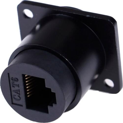 D-type Module RJ45 Socket Cable Female Signal Connector Cat6 Panel Mount Network Ethernet Extension Interface Adapter High