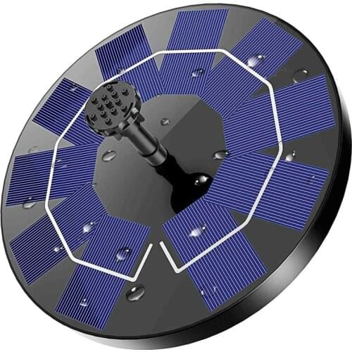 Solar Fountain Pump,Floating Water Fountain with 6 Nozzles,Solar Power Fountain Pump for Birdbath Pond Pool Garden Decor