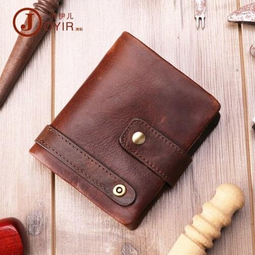 Genuine Leather Short Men Wallet With Card Holder Short Zipper Coin Purse For Men Small Money bag Men Leather Purse Mini wallet