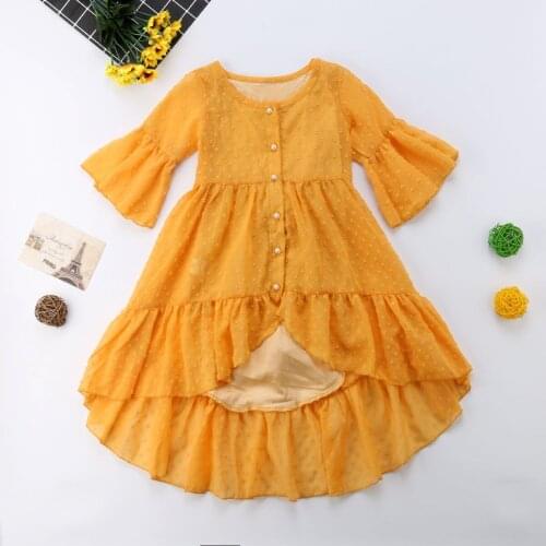 1-5Years Toddler Baby Girls Dress Ruffle Half Sleeve Princess Dresses Party Pageant Sundress Boho Syle Girls Dress