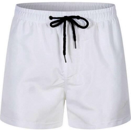 Stylish Beach Shorts Solid Color Wear-resistant Non-stick Elastic Waist Inner Mesh Men Quick Dry Drawstring Pants for Vacation