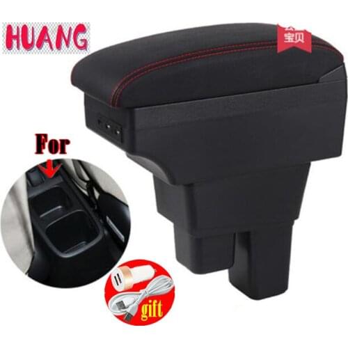 Centre Console Storage Box Armrest For Honda Fit Jazz 2008-2013 Arm Rest Rotatable 2009 2010 2011 2012
