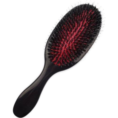 Oval Boar Bristle Nylon Hair Comb Mini Anti-static Hair Scalp Massage Comb Hairbrush Salon Hair Brush Styling Tool