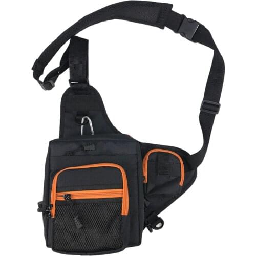 Fishing Sling Pack Shoulder Sling Fish Bag Canvas Waterproof Lure Tackle Bag Waist Pack Multi-Purpose Bag for Fishing