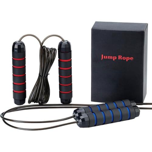 Jump Rope with Ball-Bearing Steel Skipping Rope Adjustable Length Tangle-Free Fast Skipping Rope 3m Gym Exercise Home Fitness